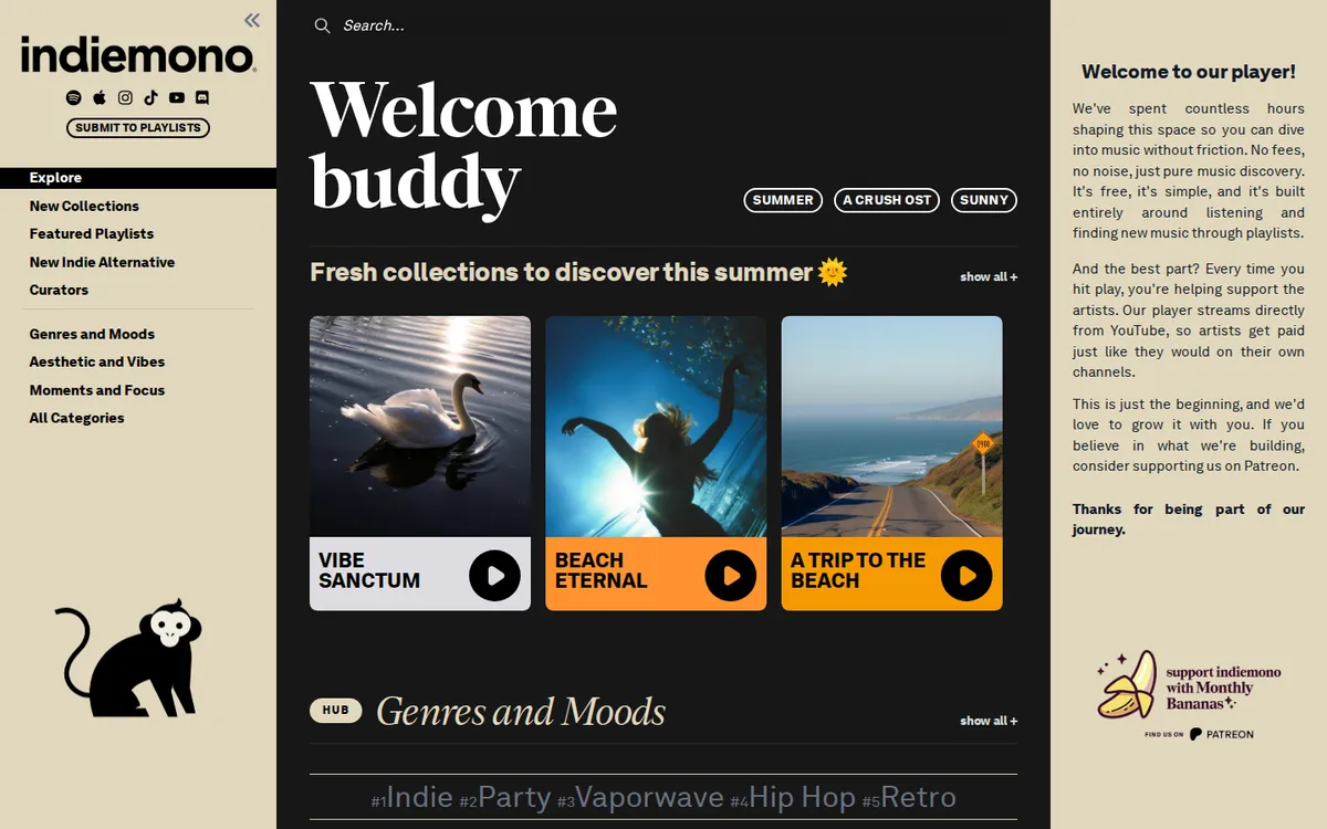 Portal Player.Indiemono.com